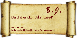 Bethlendi József névjegykártya